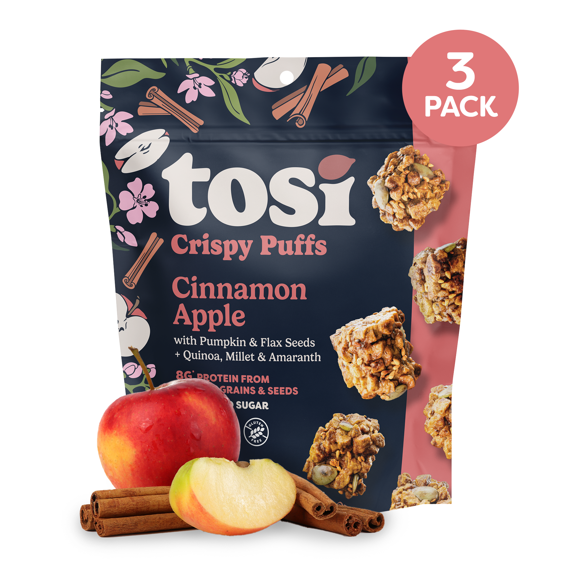 Crispy Puffs (4 pack) - Cinnamon Apple (Wholesale)