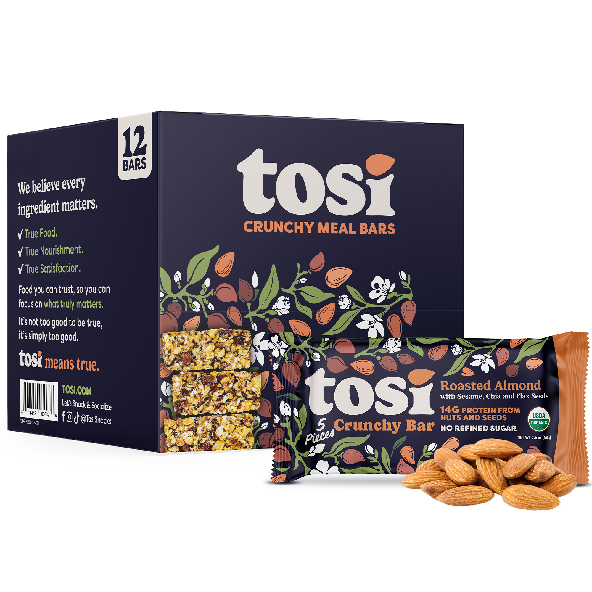 Crunchy Bars (12 Bars) - Roasted Almond (Wholesale)