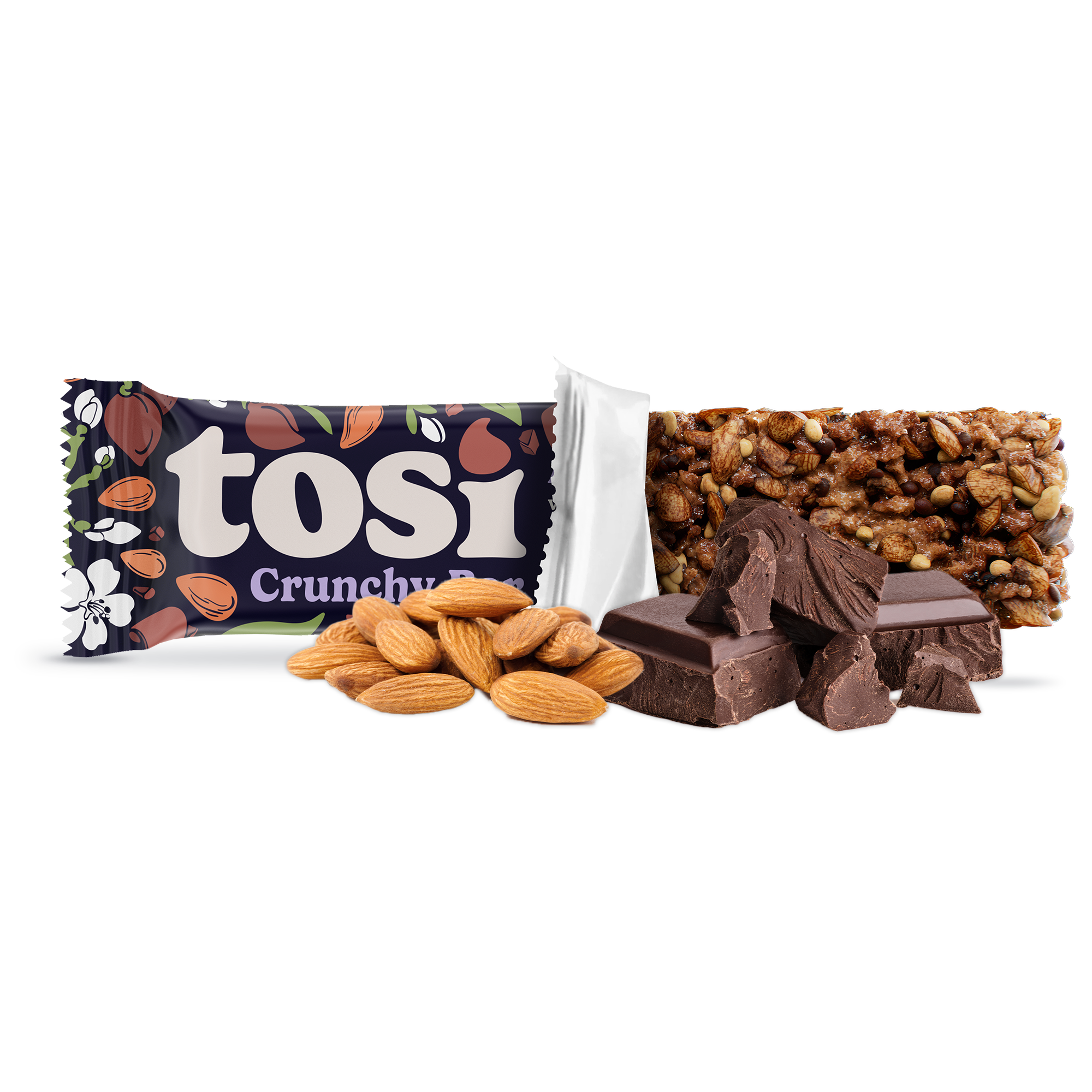 Crunchy Bars (12 Bars) - Almond Dark Chocolate (Wholesale)