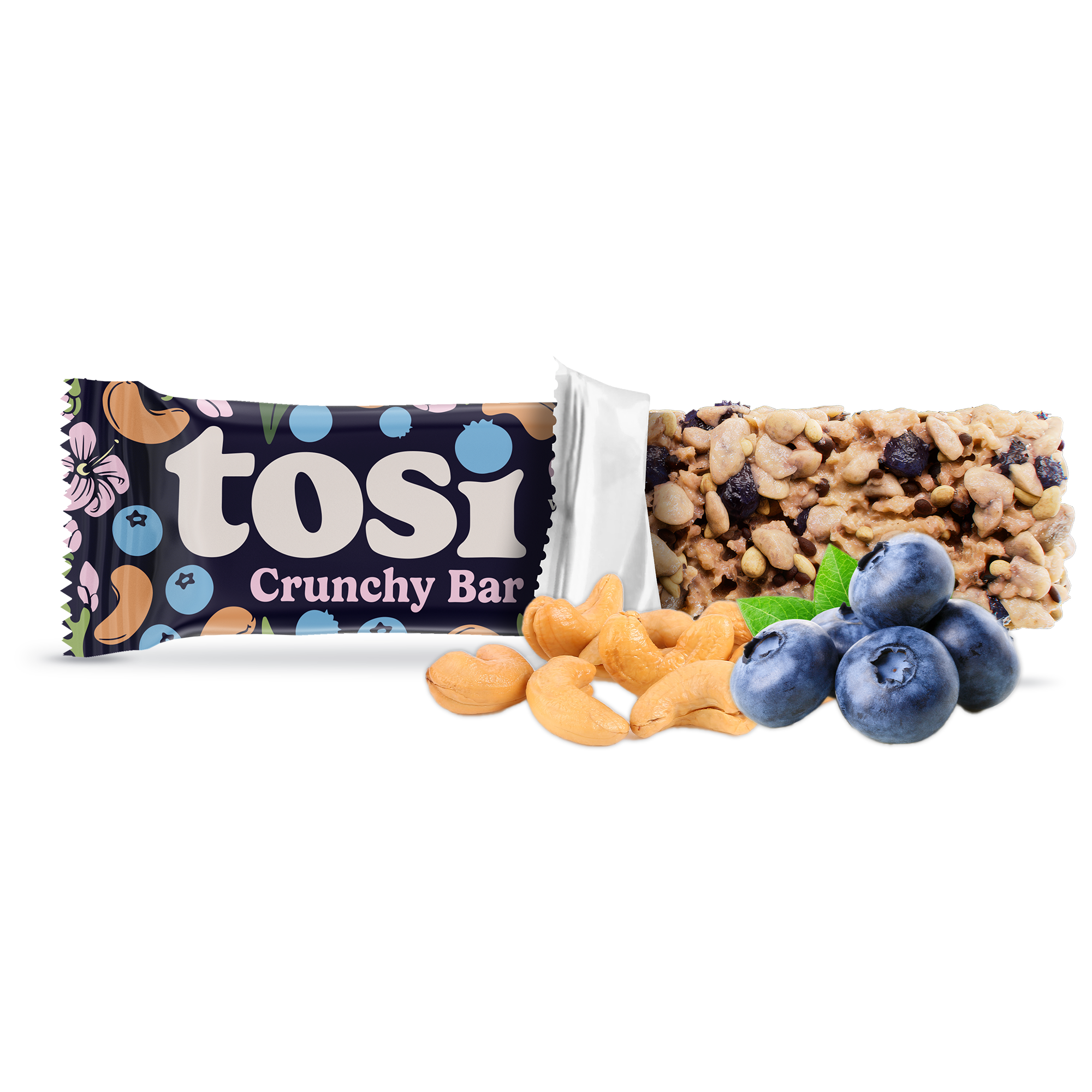 Crunchy Bars (12 Bars) - Cashew Blueberry (Wholesale)