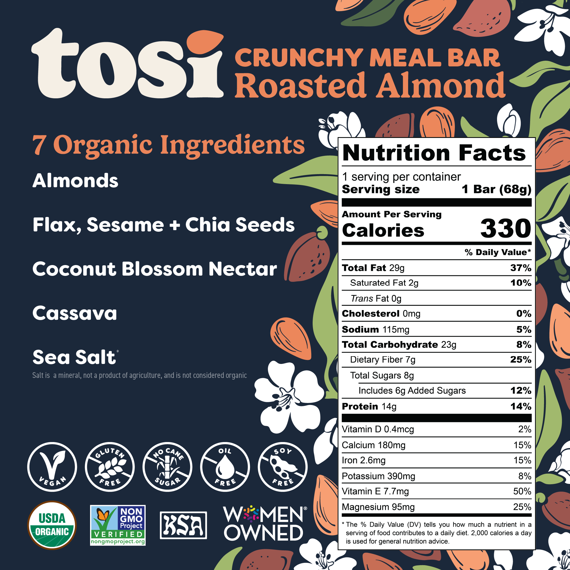 Crunchy Bars (12 Bars) - Roasted Almond (Wholesale)
